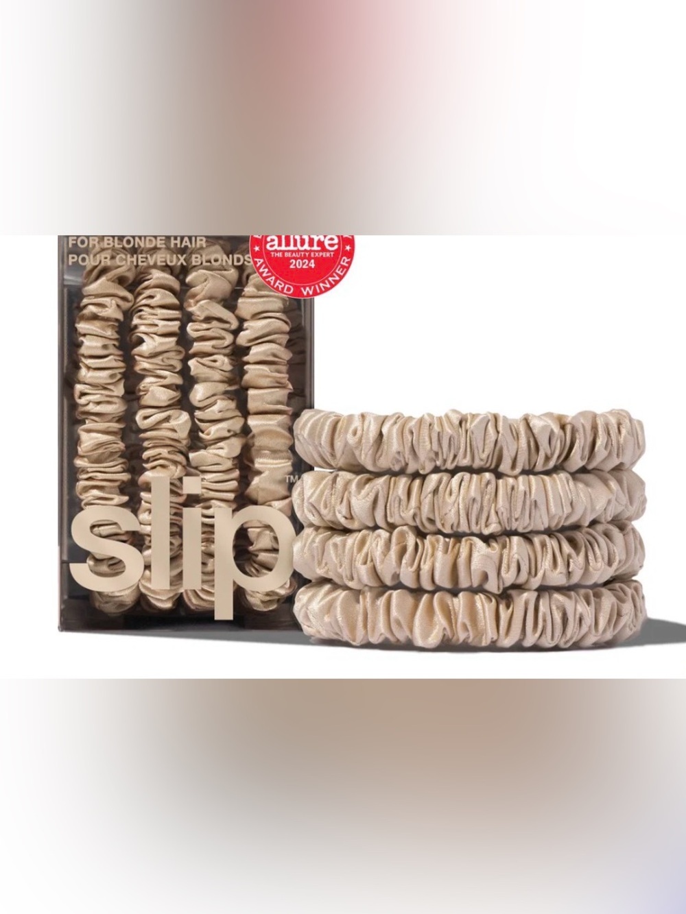 Slip Back To Basics Blonde Skinny Scrunchies